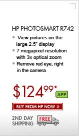 SEE THE HP PHOTOSMART R742: View pictures on the large 2.5" display. This camera has 7 megapixel resolution and 3x optical zoom. Remove red eye right in the camera!