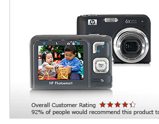 SEE THE HP PHOTOSMART Mz67 DIGITAL CAMERA: 8 megapixels and an HP Precision lens with 8x optical zoom! This camera has a bright, easy-to-use 2.5-inch LCD display and comes with red eye removal and HP Steady Photo
features.