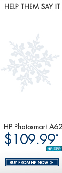 SEE THE HP PHOTOSMART A626 COMPACT PHOTO PRINTER: One-touch printing is at your fingertips with the 4.8" color touchscreen. Add creative touches with the included album layouts, frames, graphics, and effects.