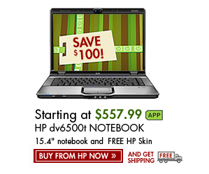 SEE THE HP PAVILION dv6500t NOTEBOOK PC: 15.4 inch notebook and FREE HP Skin