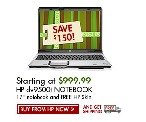 SEE THE HP PAVILION dv9500t NOTEBOOK PC: 17 inch notebook and FREE HP Skin