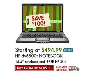 SEE THE HP PAVILION dv6500t NOTEBOOK PC: Get a FREE upgrade from 80GB to 120GB!