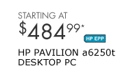 SEE THE HP PAVILION a6250t DESKTOP PC: Perfect for sharing, editing and storing all your holiday memories! Buy now and get a FREE upgrade to a 19" widescreen LCD monitor.