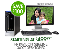 SEE THE HP PAVILION SLIMLINE s3400t DESKTOP PC