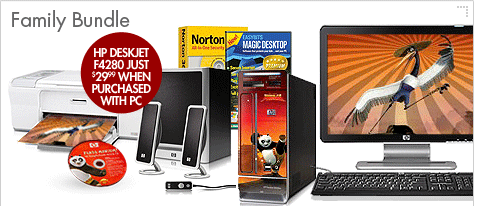 SEE THE KUNGFU PANDA FAMILY BUNDLE, FEATURING THE HP PAVILION SLIMLINE s3400z. BUY FROM HP NOW!