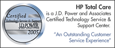 HP Total Care is a J.D. Power & Associates Certified Technology Service & Support Center.