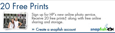 20 Free Prints - Create a snapfish account