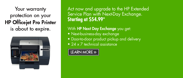 Your warranty protection on your HP Officejet Pro Printer is about to expire. | Learn more.