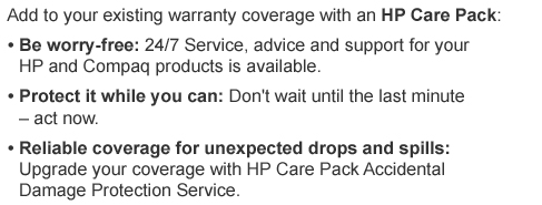 Your warranty ends sooner than you think, extend your coverage with affordable HP Care Packs today!