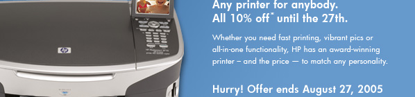 Get 10% off all printers and all-in-ones under $1000
