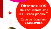 Obtenez 10 $ de réduction sur les livres photo.** Code de réduction : CA10LIVRES