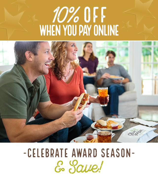 10% off when you pay online. Celebrate award season and save