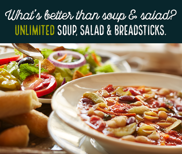 Brrr... Hurry inside! Warm up with unlimited soup, salad & breadsticks