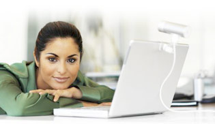 Image of woman on computer